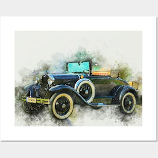 Vintage classic car art Posters and Art